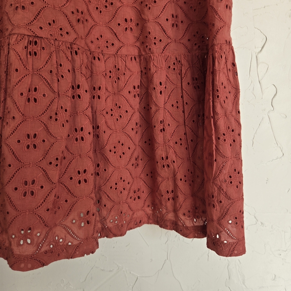 Ba&sh Eyelet Ruffle Rose Pink Dress - Picture 8 of 11